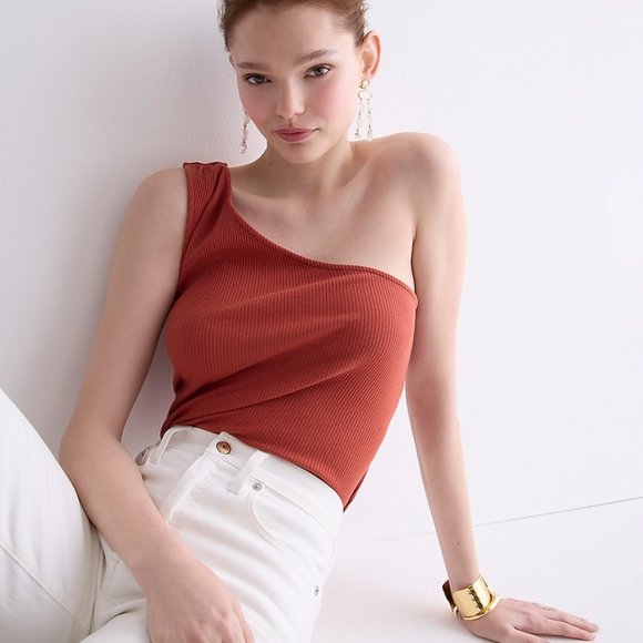J. Crew Tops - NWT J Crew One-Shoulder Vintage Rib Top